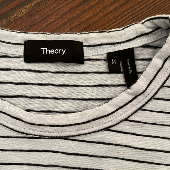 Theory Essential Striped Jersey Flame T-Shirt - Picture 4 of 5